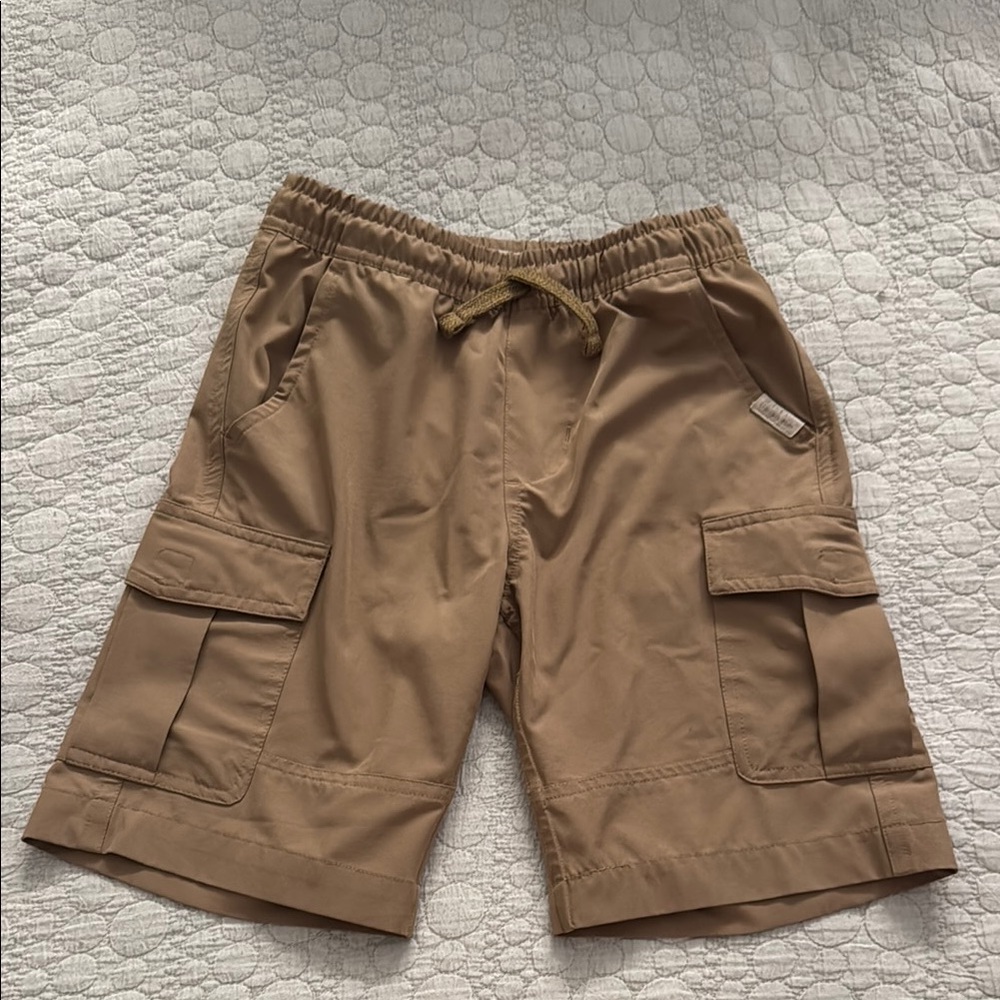 Weatherproof Tan Cargo Shorts with Elastic Waistband